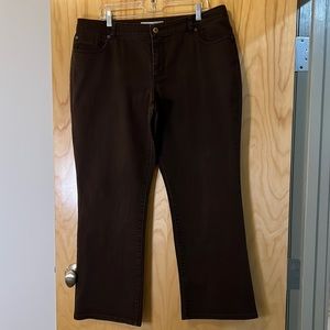 Chico’s platinum denim brown 5 pocket 3R